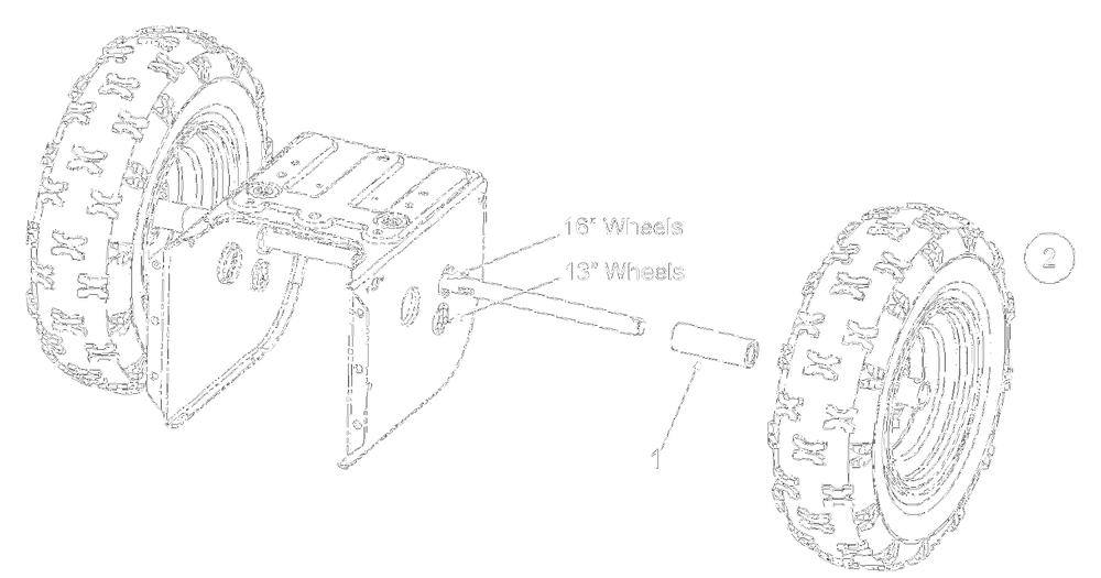 Wheel Assembly Diagram and Parts List for 31AE640F000 2004 Yard Machines Snow Blower